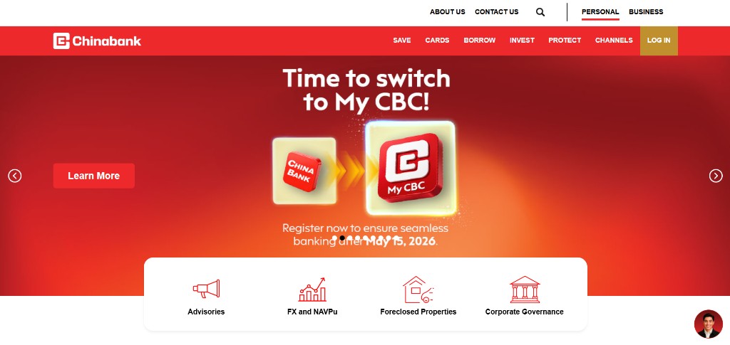 Personal Banking Homepage